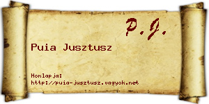 Puia Jusztusz névjegykártya